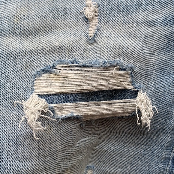 American Eagle light blue distressed “next level airflex” slim jeans - Picture 6 of 9